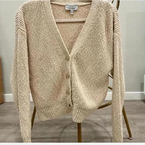 Other-stories Women's Cream and Tan Cardigan - Picture 2 of 2